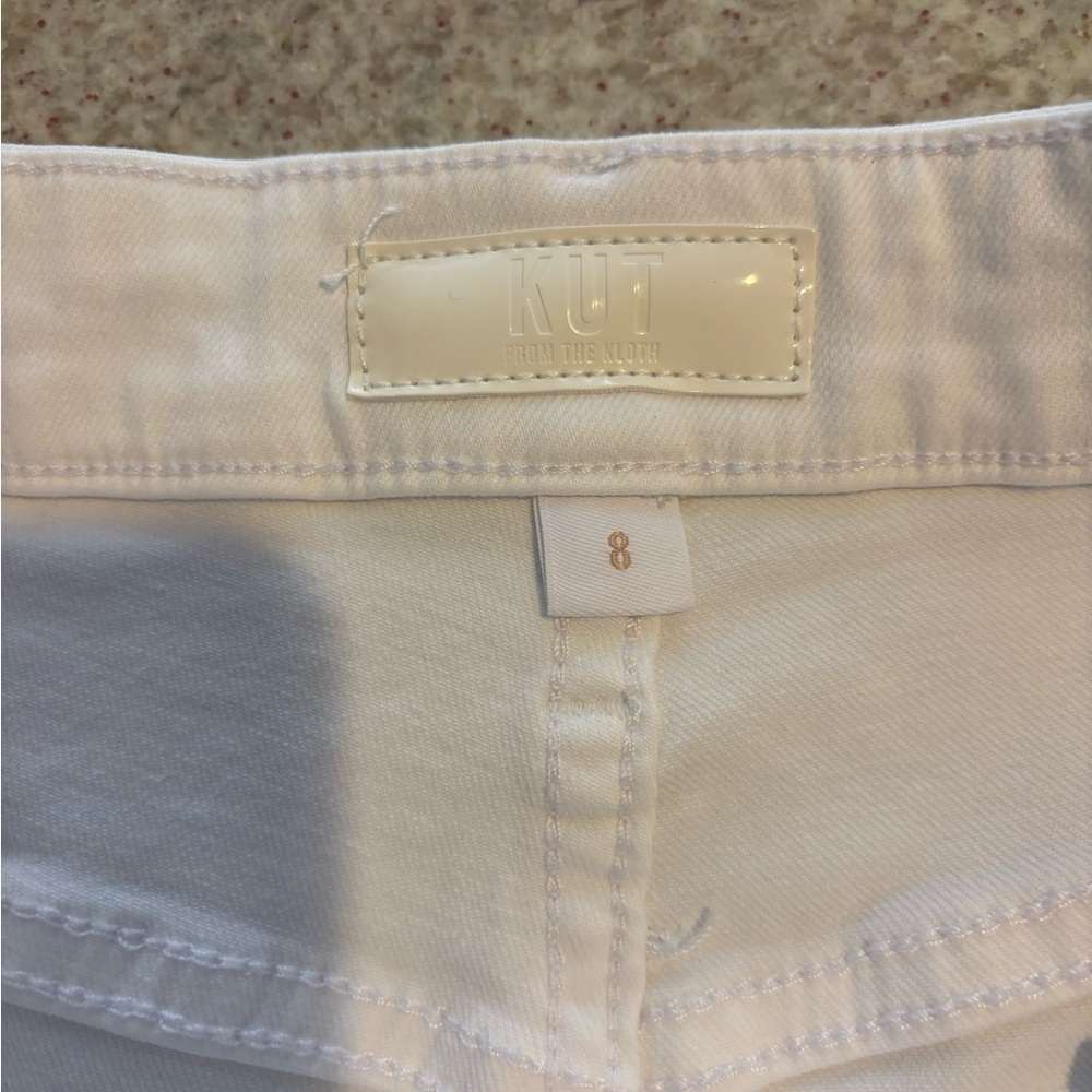 Kut from the Kloth White Frayed Jean Shorts - Picture 2 of 3